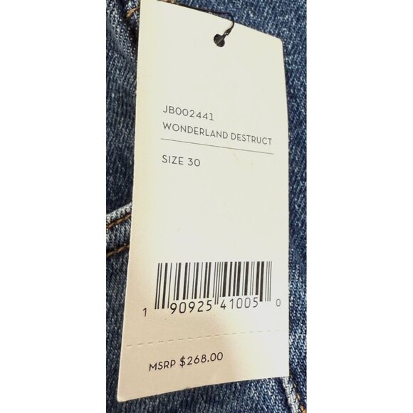 J Brand Wonderland Destruct High Rise Wide Leg Jeans Womens Size 30 Blue Denim - Picture 4 of 8